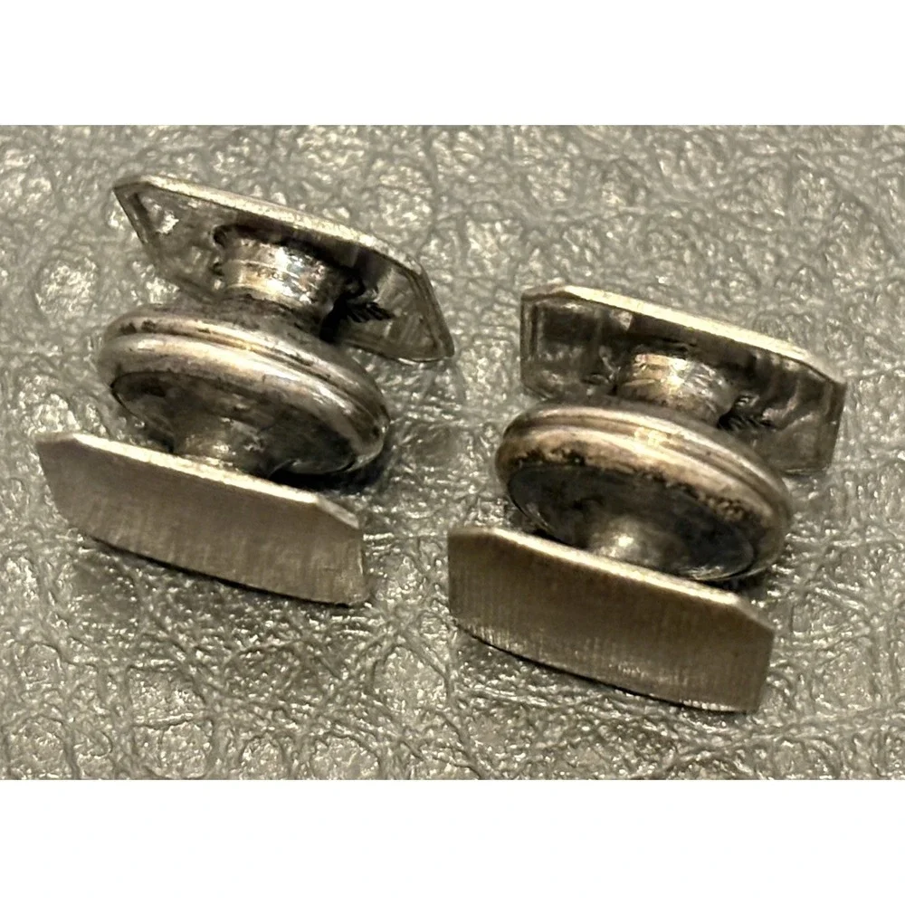 Vintage B&W Co Kum-A-Part Art Deco Sterling Silver Top Snap Cufflinks Pat 1923